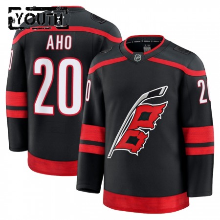 Børn NHL Carolina Hurricanes Trøje 2024-25 Fanatics Premium Sebastian Aho Sort Hjemme
